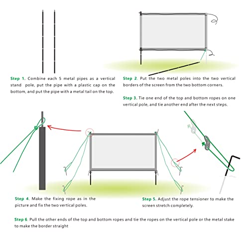 Portable Projector Screen 100 inch with Stand 16:9 HD Foldable Silver Black Backing Projection Screen Anti-Crease Movies Screen for Outdoor Backyard Theater