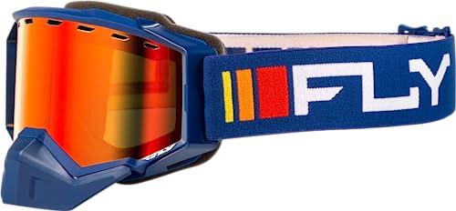 Fly Racing 2024 Adult Zone Snow Goggle Navy/White with Red Mirror/Amber Lens; 37-50275