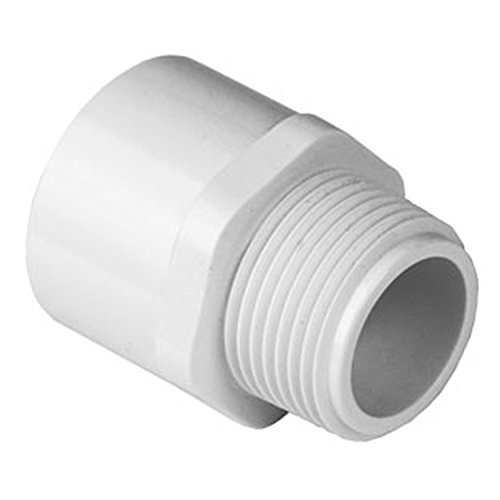 Spears 436 Series PVC Pipe Fitting, Adapter, Schedule 40, White, 1-1/4" NPT Male x Socket