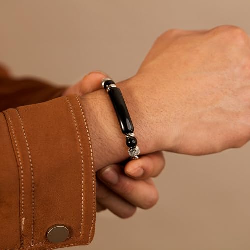 Bracelet for Men Stainless Steel Bracelet Hypoallergenic Sliver Link Bracelets Fade-Resistant, Adjustable Link Chain Design, Gift for Men