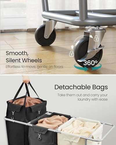 Songmics 3-Section Rolling Laundry Sorter thumbnail 5