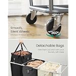 SONGMICS 3-Section Laundry Basket with Wheels, 76.6 Gallons (290 L) Hamper - Image 6