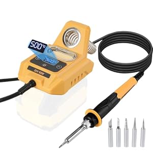 Draadloze soldeerbout station voor DEWALT 18V batterijen, elektrische soldeerstation kit met LET Display 2 Temperatuur Eenheden 100-500°C 10 Seconden Voorverwarmen voor DIY Apparaat Reparatie