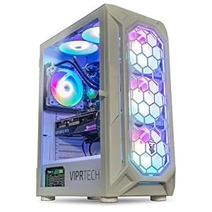 ViprTech Ghost 3.0 Liquid-Cooled PC – AMD Ryzen 5 5600X (12-LCore 4.6Ghz), RTX 4060 8GB, 32GB DDR4 3200, 1TB NVMe SSD, VR-Ready, Streaming, WiFi, RGB, Win 11, Warranty, Gaming Desktop Computer