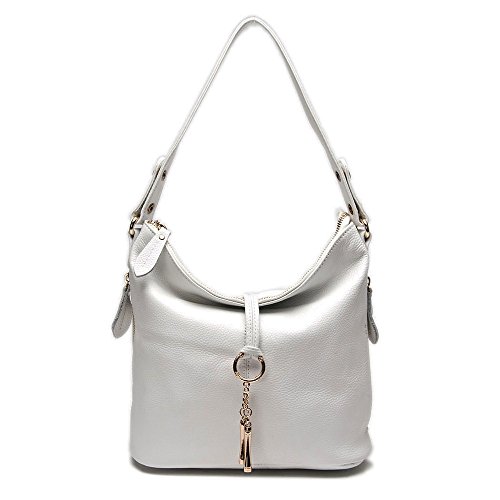 Image of Fashion Designer Women Shoulder Bag Metal Tassel Real Leather Tote Handbag Ladies Crossbody