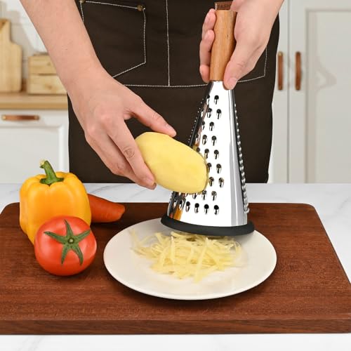 Rallador cónico de acero inoxidable con mango de madera miniatura 2