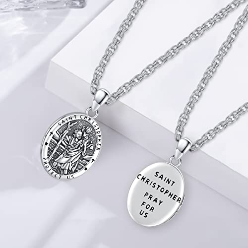 Locket Necklace That Holds Pictures 925 Sterling Silver Lockets St Christopher Picture Locket For Women And Men Father’s Day Gift Male Female Lockets For Women That Hold Pictures Lovket Saint Christopher Locket Necklace For Women St. Christopher Picture Locket Necklace Oval Locket Multiple Picture Locket Necklace De Plata 925 Catholic St Christopher Pendant Religiouslocket St Christopher Medal For Boys 22+2 24 Chain Metal Lockets For Women #TOP1