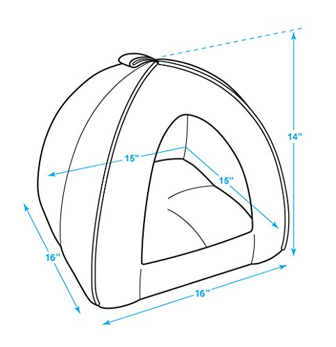Image of Best Pet Supplies Cat Bed for Indoor Cat, Domed Tent House with Removable Pillow, Covered Cat Cave for Small Dog, Puppies and All Breeds of Cats - Gray Lattice, 16 x 16 x H:14 inch