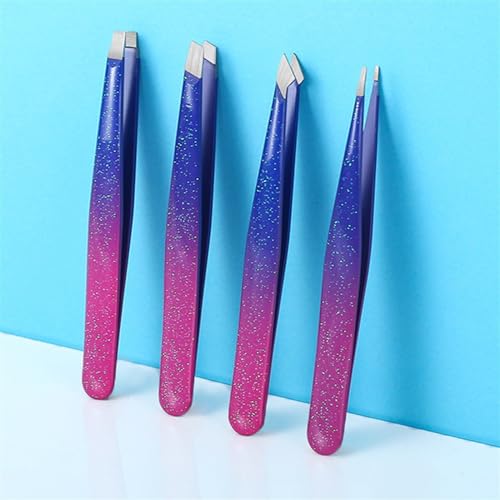 MidiLi Tweezers, Gradient Glitter Eyebrow Tweezers For Facial/Ingrown Hair Splint Hair Removal Eyebrow Plucker Tools Tweezers - Image 4