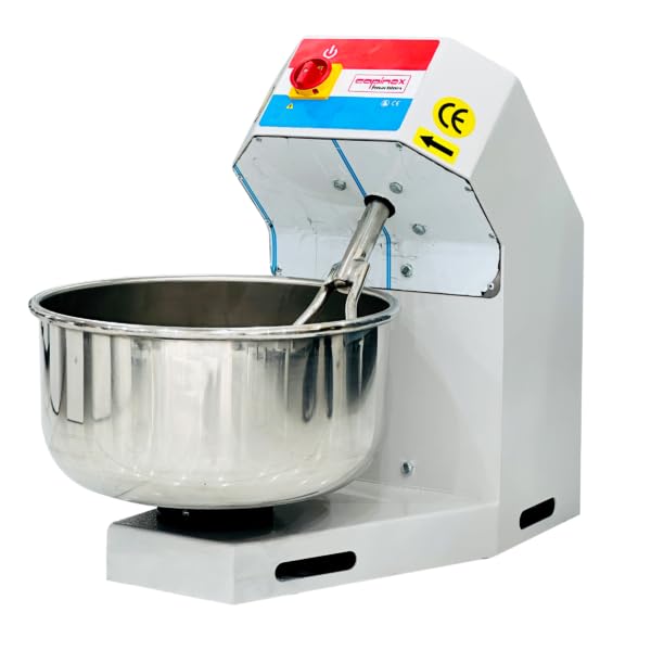 Capinox Machines HY.10 Dough Kneading – 13 Kg Capacity, 0.37 kW Power, 220V, Stainless Steel Bowl & Fork, Efficient Dough Mixer for Professional Kitchens & Bakeries