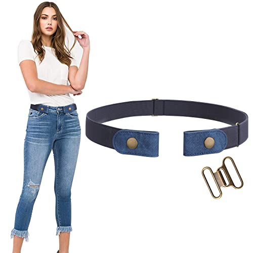Image of WERFORU No Buckle Stretch Belt for Women and Men Elastic Waist Belt up to 72 Inches for Jeans Pants