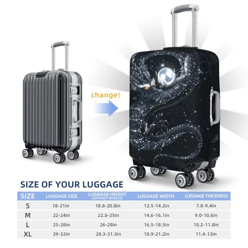 Magic Dragon Galaxy Space Black Luggage Cover Elastic Suitcase Covers for Protector Suitcase Sleeve for Luggage 18-32 In2
