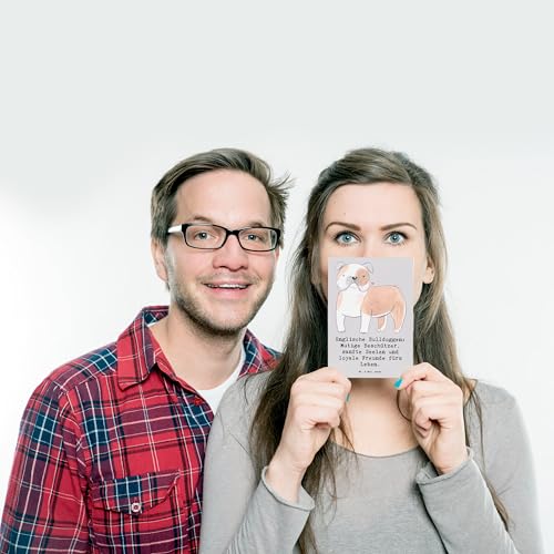 Mr. & Mrs. Panda Grußkarte Englische Bulldogge - Geschenk, Hunderasse, mutige Beschützer, Postkarte, Hund, Bulldoggen, Postkarten, Familienhund, Bulldoggenliebe, Hundehalter, bildkarte, Hunderassen