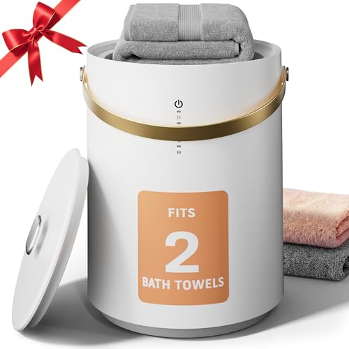 MEPTY Towel Warmer, 30L Towel Warmers for Bathroom with Handle, Aroma Tray, Hot Towel Warmer Bucket with Auto Shut Off, Built-in Timer for 15-60 Minutes, Blanket Warmer Fits for Bathrobes