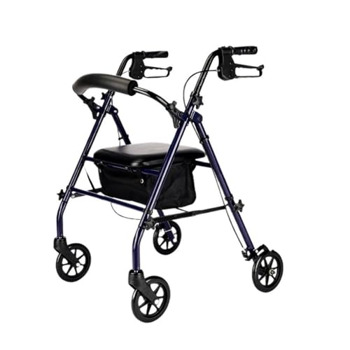 XUEQIZHENG Andadores para Personas Mayores, Andador con Ruedas de 4 Ruedas y Asiento, Ligero y Plegable, de Aluminio, Ayuda for la Movilidad,para Todo Terreno