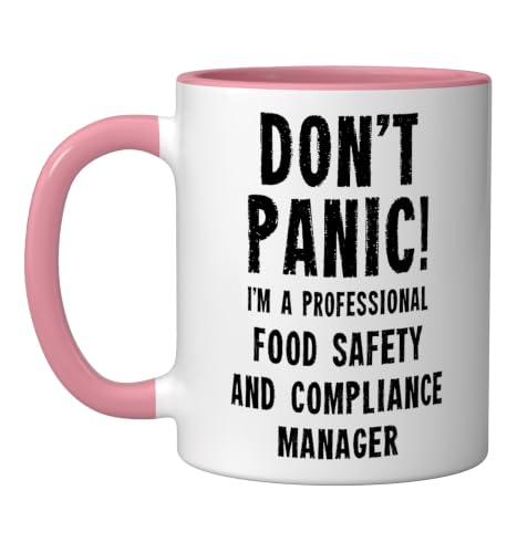 Food Safety And Compliance Manager Ceramic Mug, Pink/White