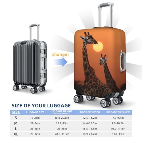 Elastic Travel Luggage Cover for Suitcase Tsa Approved Stretch Scratch-Resistant Suitcase Protector Cover Washable Giraffe at sunset Baggage Covers Fits 18-32 Inch Luggage Case2