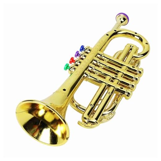 TOPINCN Juguete de Trompeta de Niño Dorado de 4 Llaves con Diferentes Sonidos de Observación, Ideal para Que los Niños Aprendan Música