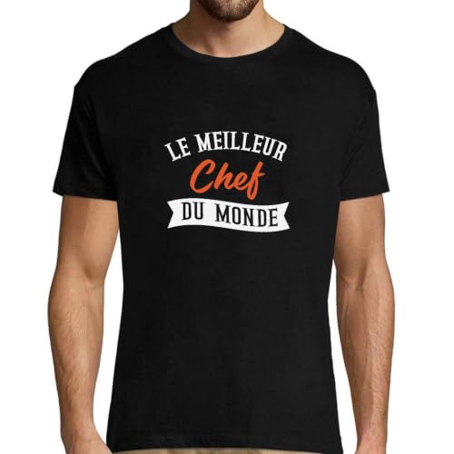 T-Shirt Homme Le Meilleur Chef du Monde idée cadeau anniversaire originale pour papa