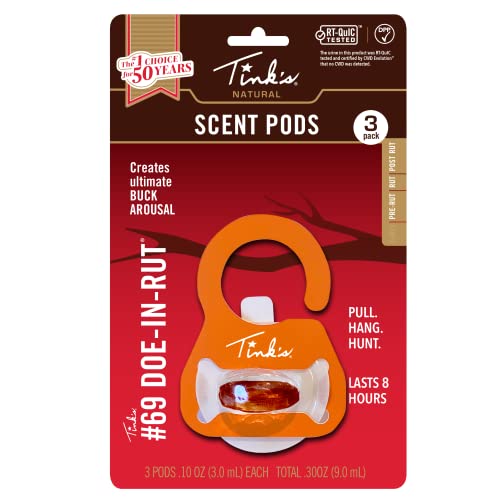 TINK'S #69 Doe-in-Rut Scent Pods - 3 Pack (Natural)