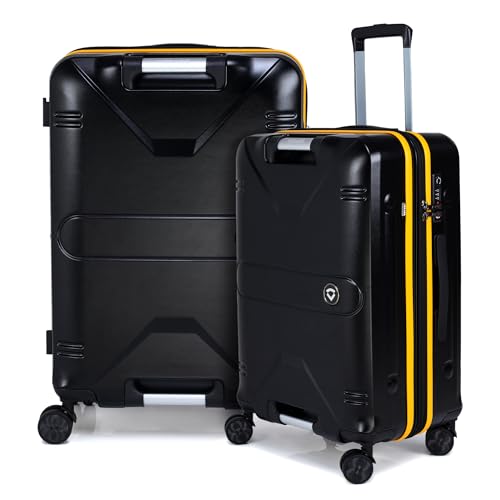 Image of Verage Luxe Romero Set of 2 (M+L) Polycarbonate Hard Shell Luggage with TSA Lock, Lightweight Trolley Suitcase with Double Spinner Wheels, 5-Year International Warranty (24 /28,Sunset Noir)