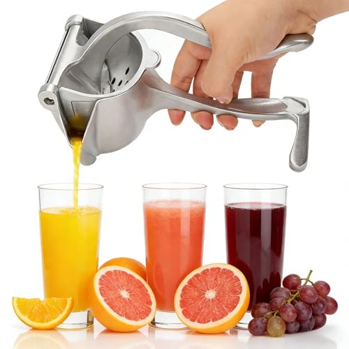 Catálogo de Extractores de zumo los 5 más buscados. 44 Extractor de zumo de fruta fresca, exprimidor manual de aleación de aluminio y exprimidor de limón para cítricos, naranja, lima, agarre ergonómico, fácil de limpiar
