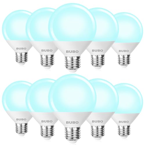 BUBO Globe Light Bulbs 60 Watt Equivalent, Vanity Light Bulbs for Bathroom Over Mirror, Daylight White 5000K Round Light Bulbs, G25 LED Light Bulbs 800LM, E26 Medium Base, 7W, Non-Dimmable, 10 Pack