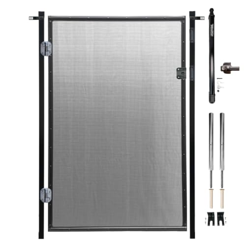 Pool Fence Gate Kit : 5-Foot Black, Self-Closing, Lockable & Ready to Install, Complete DIY Safety Fence Gate