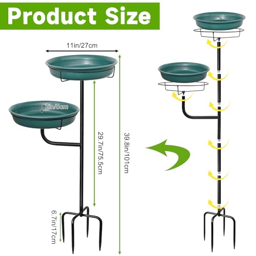 Yalinka US-QY20240203-01 Freestanding Birdbaths Bowl Outdoor, Standing Garden Bird Bath Bird Feeder & Bird Bath Bowl thumb #1