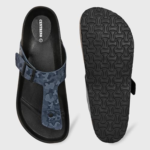 Image of Centrino Men's Berkin-Style Slip-On Sandals | Open Toe Design | Soft PU Footbed | Lightweight & Comfortable | Arch Support | On-Grip Sole | Casual Outdoor Wear (9214)
