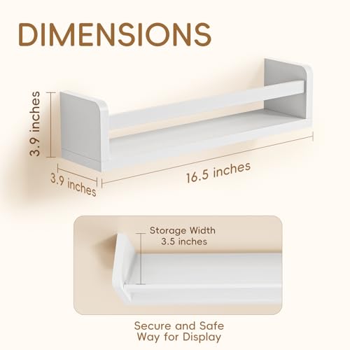 image for Lizgaho Floating Wall Nursery Book Shelves for Bedrooms Kids 16.5 Inch