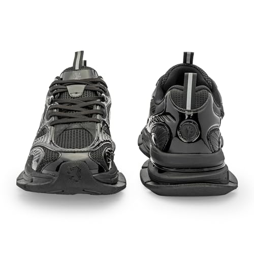 Image of Red Tape Women's Sneakers Grey Black Mesh Pu Round Toe Lace-Up