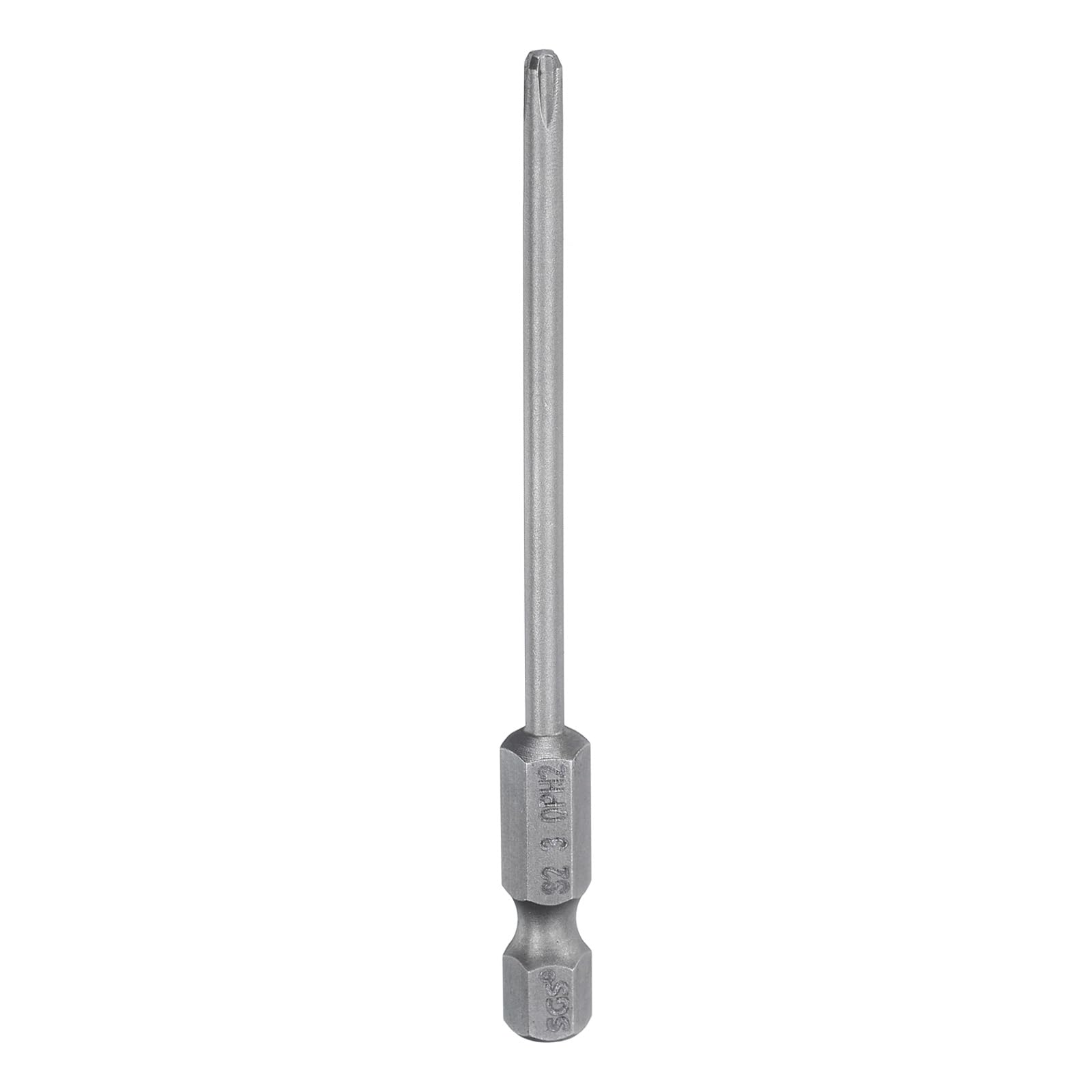 HARFINGTON #2 Phillips Screwdriver Bit PH2 1/4" Hex Shank 3.15" (80mm) Long Magnetic S2 Steel Industrial Grade Screw Driver Bit Cross Head Electric