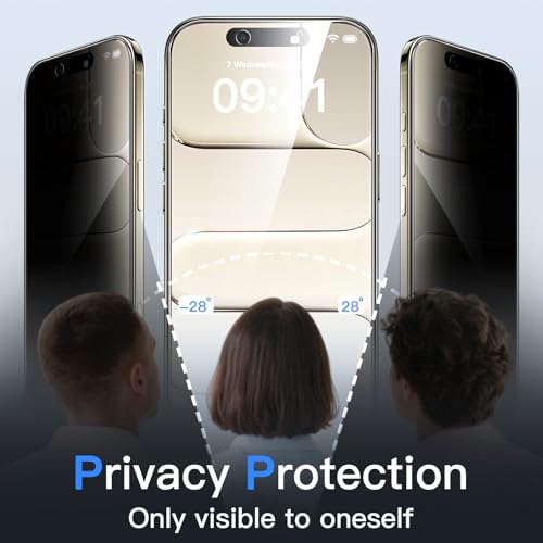 Image of JETech Privacy Screen Protector for iPhone Air with Camera Lens Protector, Anti-Spy Tempered Glass Film, Easy Installation Tool, 6.5-Inch Display, 2-Pack Each