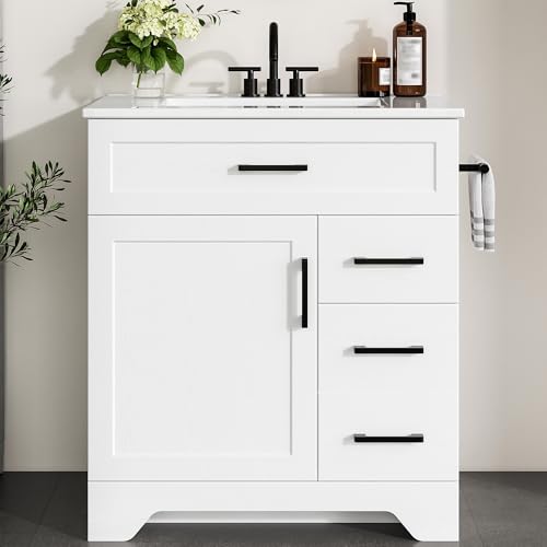 IRONCK 30' Bathroom Vanity with Sink, Freestanding Bathroom Storage...