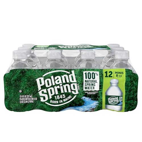 Poland Spring Half Pint Natural Spring Water, 8 Fl Oz (Pack of 48)