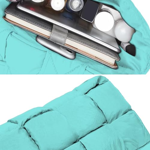 Image of Shoulder Bag Lightweight Puffer Tote Crossbody Bag Handwoven for Women | waterproof nylon, durable, soft padded texture, versatile for travel, work, weekend, everyday, adjustable strap