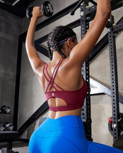 Image of RUNNING GIRL Sports Bras for Women,Padded Sports Bra Tank Top Sexy Crisscross Back High Impact Longline Workout Yoga Bra