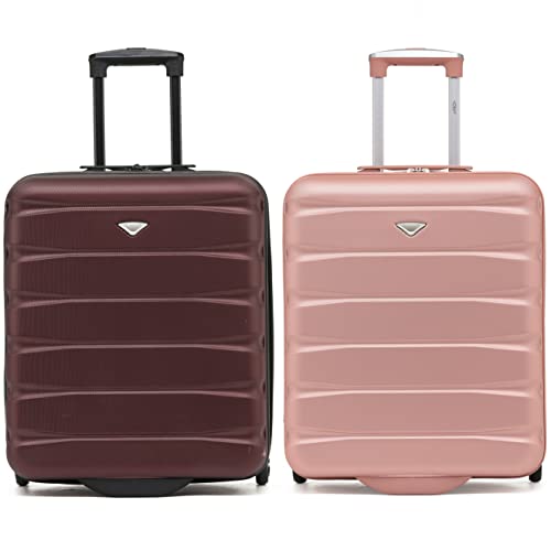 Flight Knight Set of 2 Lightweight 2 Wheel ABS Hard Case Suitcases Cabin Carry On Hand Luggage Approved for Airlines Including British Airways & Maximum Size for easyJet Large Cabin Bag 56x45x25cm