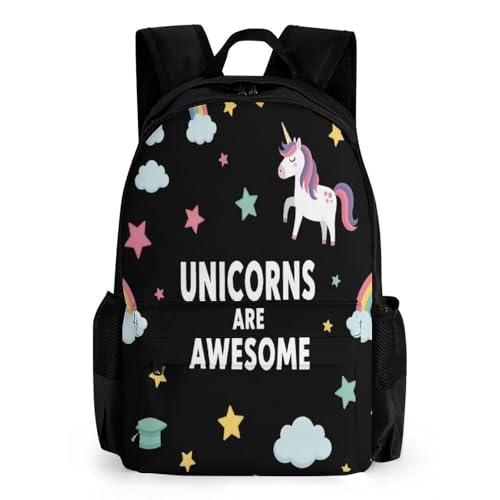 Backpack for Men, Cute Unicorns Portable Multi-Functional Daypack for Business Trip, Cute Spacious Reusable Shoulder Bag with Adjustable Strap