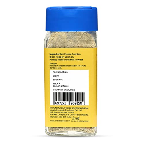 Image of CRISTA Roman Cacio e pepe | Premium Herbs & Spices Blends | No Onion | No Garlic | Zero added Colours, Fillers, Additives & Preservatives | 40gms