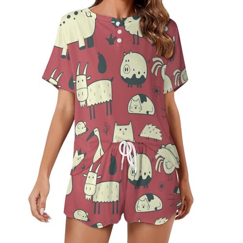 Pyjama femme oies et moutons pour retrouver la douceur de l'enfance et la sérénité des nuits