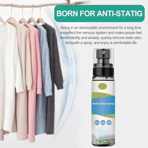 Antistatik Spray, Statik Schutzspray, Antistatikspray Für Kleidung, Anti Static Spray, Tragbare Verhindert Statik Spray, Reduzieren Sie Statische Elektrizität Auf Kleidung, Textilien und Möbeln,100ML