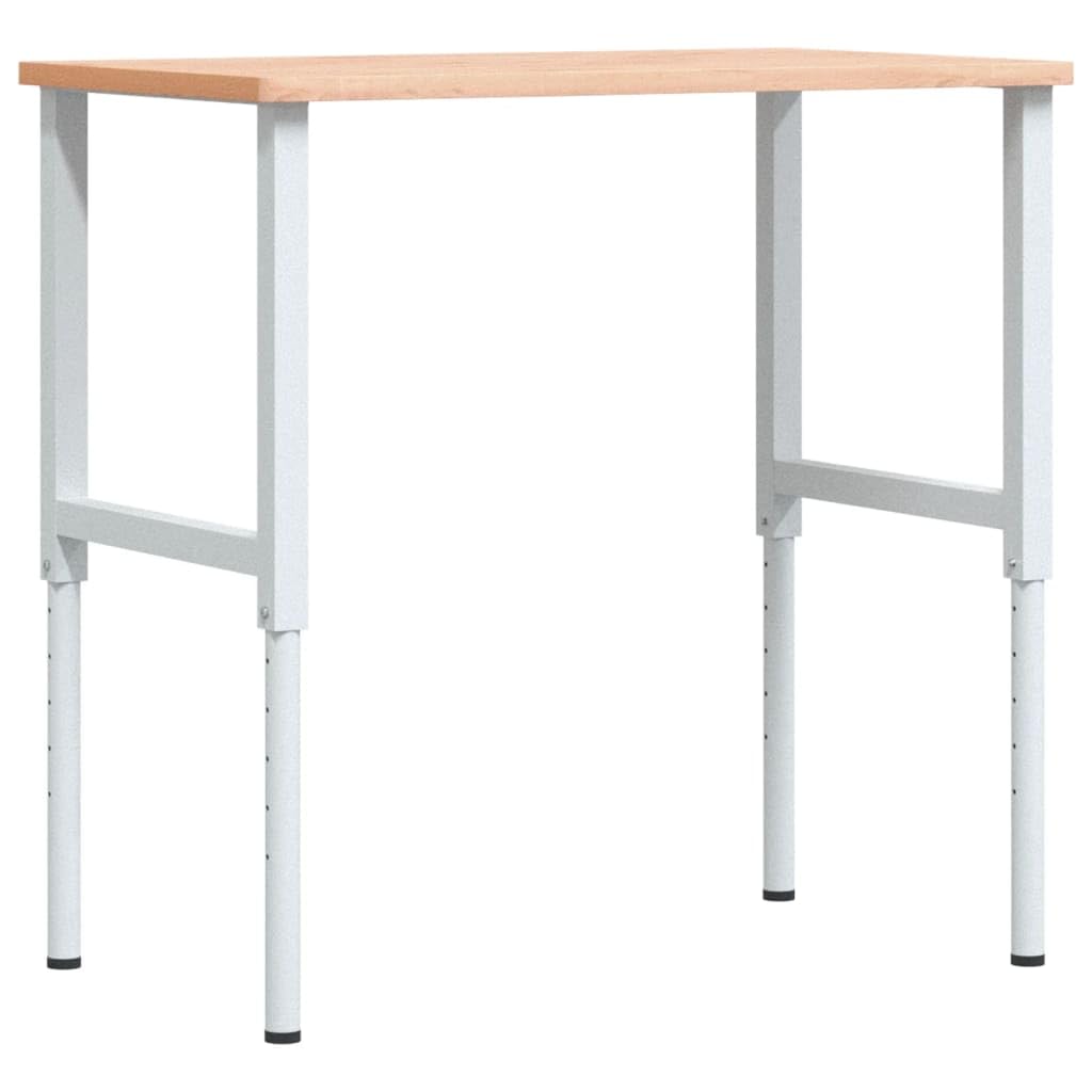 Banco da lavoro, 100 x 60 x 71,5-98 cm, in legno massello di faggio, rettangolare