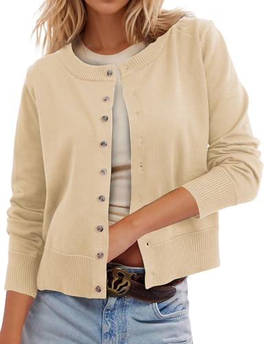 Ziesexy Cropped Sweaters Open Front Button Up Cardigans for