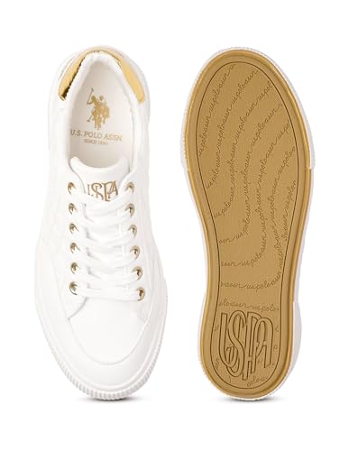 Image of U.S. Polo ASSN. Elsa 2.0 Off White Sneakers Shoes with Quilting Detail