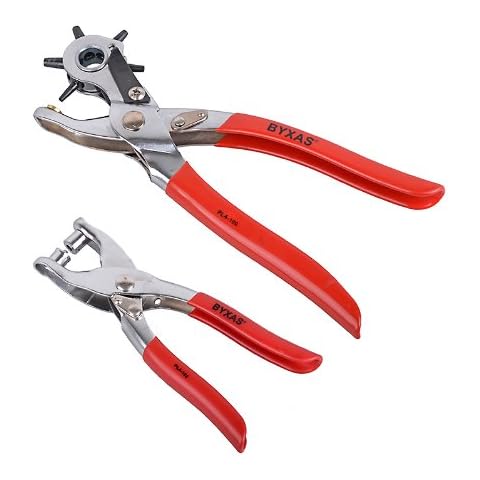 BYXAS Hole Punch Heavy Duty Leather Hole Puncher for Belts Watch Bands Straps Dog Collars Saddles Shoes DIY Home or Craft Projects Sets PLA-101 Cover