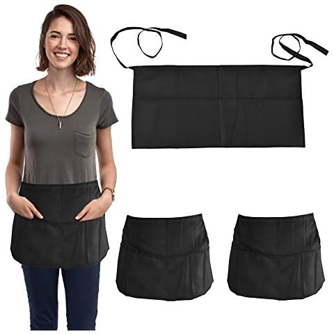 Favengo Black Half Waist Aprons - Set of 3 Cover