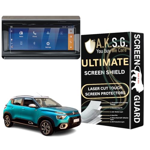 Image of A.K.S.G. Screen Protector Compatible With Citroen C3 10 Inch [2022-Running] Infotainment Touch Screen system - Clear