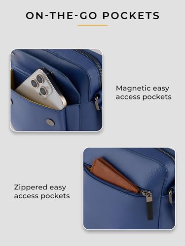 Image of EUME Packsy Sling Bag for Men & Women | Vegan Leather Crossbody Travel Bag | Magnetic Easy Access Pockets | Lightweight 3L Daily Use Bag